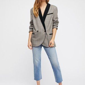 Free People Plaid Blazer / Coat Lightweight Size XS